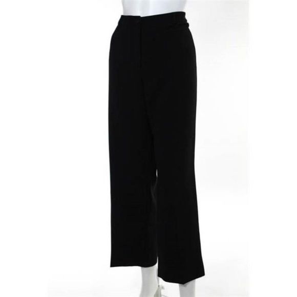 Giorgio Armani Black Stitch Trim Straight Leg Dress Pants - Picture 3 of 8